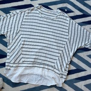 Bluehaven Grey & white stripe shirt size L